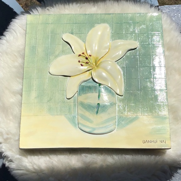Danhui Nai Original Art Works Painting 3-Dimensional Lily Thick Plastic Frame - Picture 6 of 9
